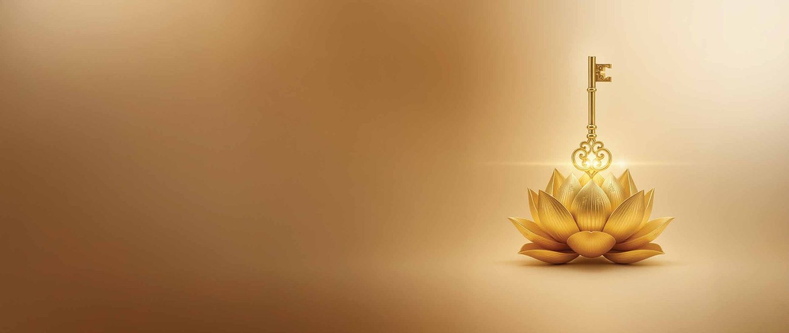 Golden lotus and key