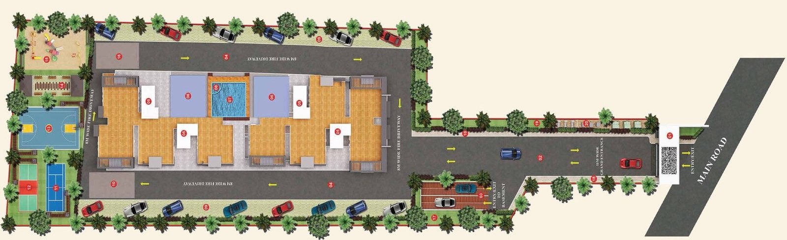 United Suvarna Homes master plan, 2 towers on 2.18 acres, Hosakote
